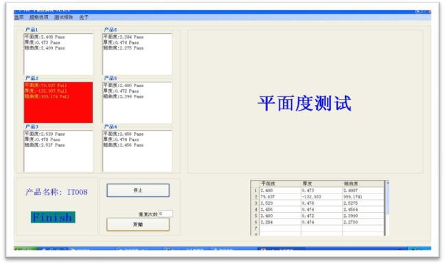 平面度測量儀實時畫面